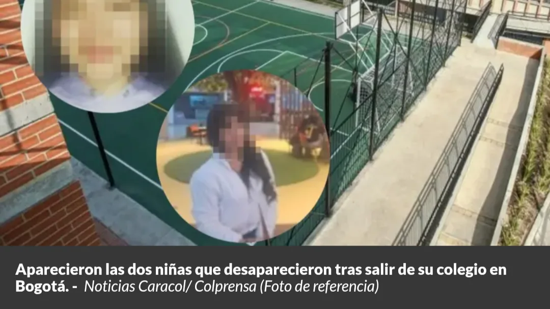 Encontraron a las dos niñas que desaparecieron tras salir de su colegio en Bogotá: